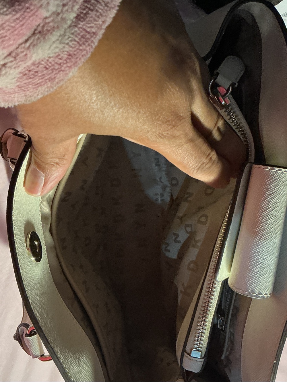 DKNY White Perforated Satchel - Picture 4 of 12